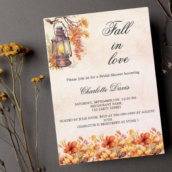 bridal shower fall in love florals orange luxury invitation