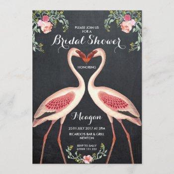 bridal shower flamingo invitation chalkboard