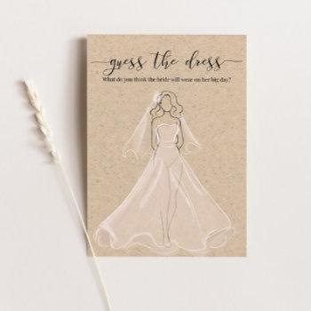 bridal shower game guess the dress kraft paper invitation