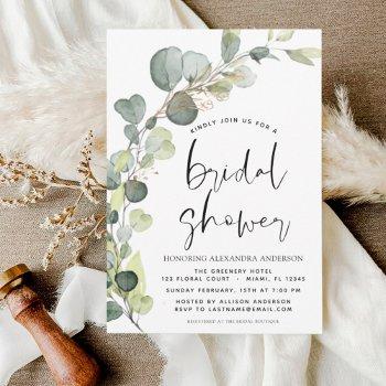 bridal shower greenery eucalyptus succulent invita invitation