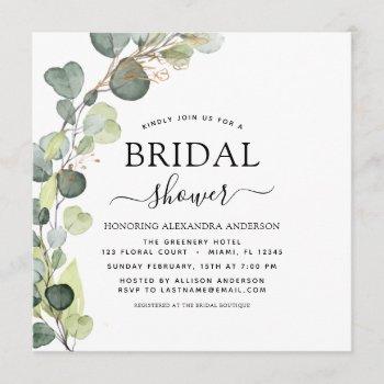 bridal shower greenery eucalyptus succulent invitation