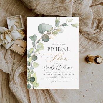 bridal shower greenery eucalyptus succulent invitation