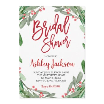 bridal shower greenery wreath invitation