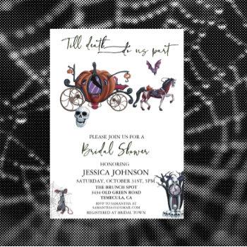  bridal shower halloween dark cinderella   invitation