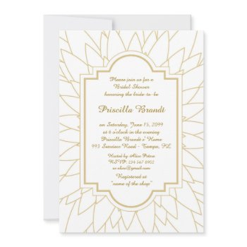 bridal shower honoring, monet's dahlia style,white invitation
