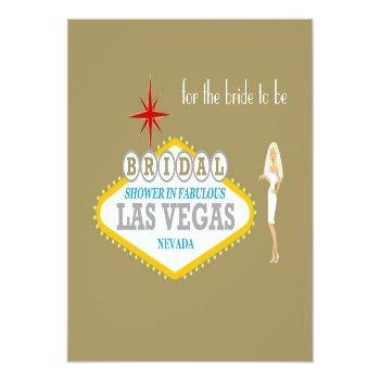 Bridal Shower In Fabulous Las Vegas For The Bride Invitation Postcard Front View