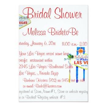 Bridal Shower In Las Vegas Invitation Front View