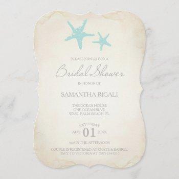 bridal shower invitation - beach starfish