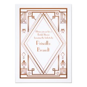 Great Gatsby, Gold Pink Invitation Front View