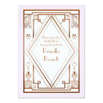 Great Gatsby, Gold Pink Invitation Front View