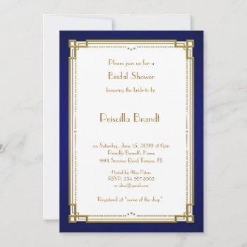 bridal shower invitation,great gatsby, white&navy invitation