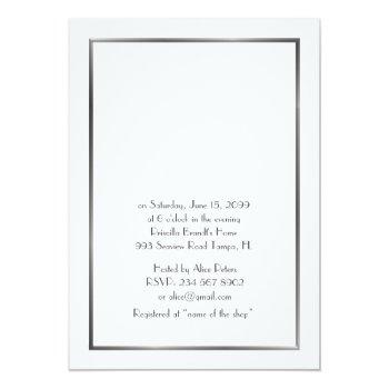 Great Gatsby,white Silver Invitation Front View