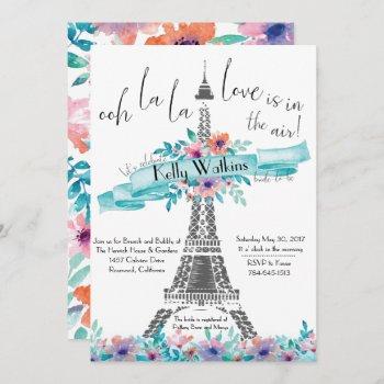 bridal shower invitation- paris, floral invitation