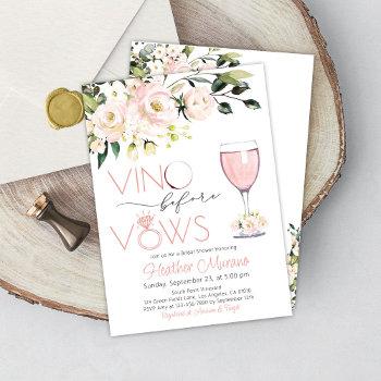 bridal shower invitation rosegold vino before vows