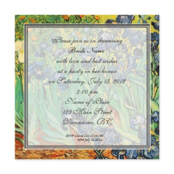 bridal shower invitation, vincent van gogh,irises invitation