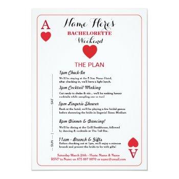 Bridal Shower Itinerary Las Vegas Cards Invite Front View