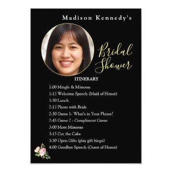 Bridal Shower Itinerary Plan Edgy Black Gothic Invitation Front View