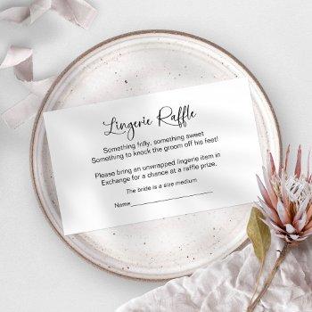 bridal shower lingerie raffle enclosure card 