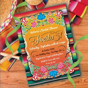 bridal shower mexican fiesta party gold glitter invitation