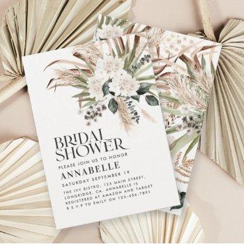 bridal shower pampas grass modern terracotta  invitation