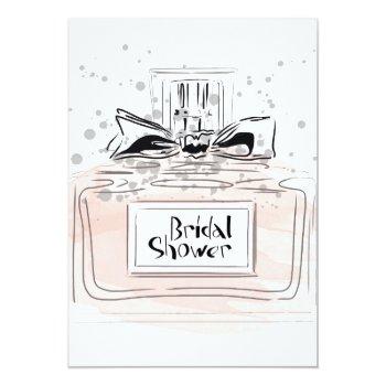Bridal Shower Perfume Bottle Invitation Front View