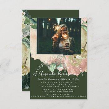 bridal shower photo floral graduation woodland invitation