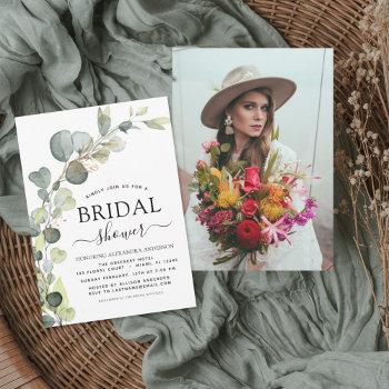 bridal shower photo greenery eucalyptus invitation