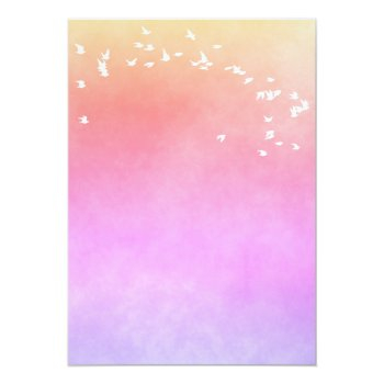 Bridal Shower Purple Pink Violet Birds Invitation Front View