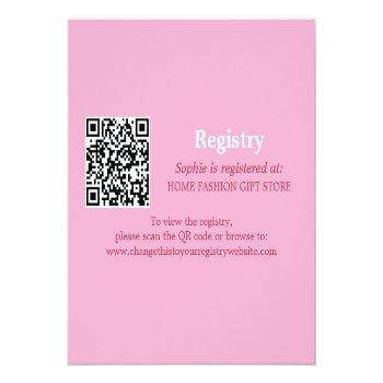 Bridal Shower Registry Qr Code Pink Magenta Enclosure Card Front View