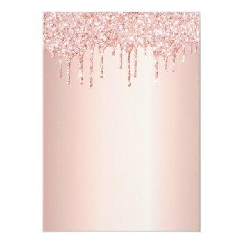 Bridal Shower Rose Gold Glitter Drips Virtual Invitation Front View