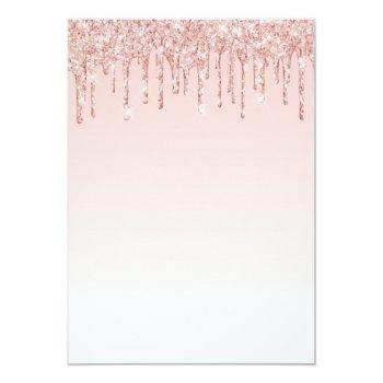 Bridal Shower Rose Gold Glitter Floral Virtual Invitation Front View