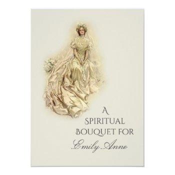 Bridal Shower Spiritual Bouquet Prayers Thank You Card Front View