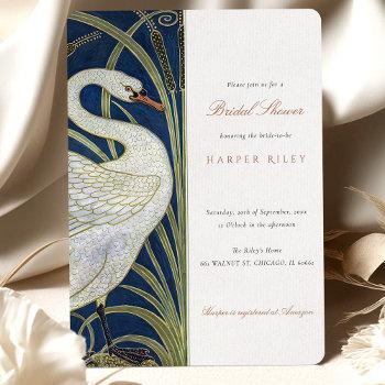 bridal shower swan walter crane invitation