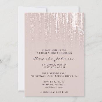 bridal shower sweet 16th drips rose modern invitation