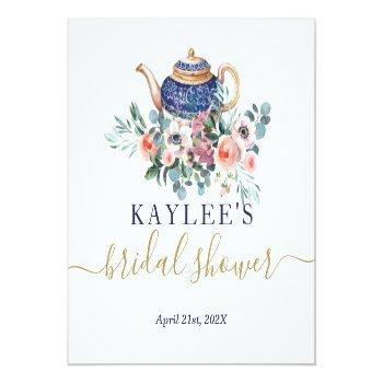 Bridal Shower Tea Favor Sticker Front View