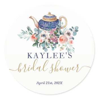 bridal shower tea favor sticker