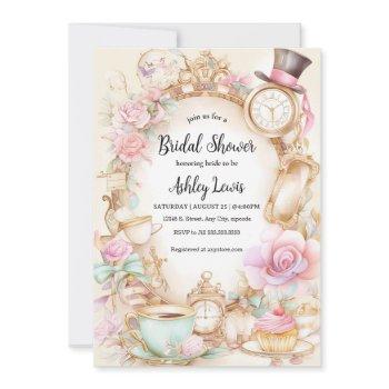 bridal shower tea invitaton, alice tea party invitation