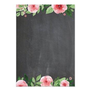 Bridal Shower Tea Party Invitation Chalkboard Front View