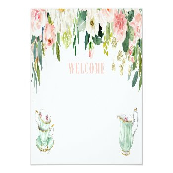 Bridal Shower Tea Party Place Card Front View