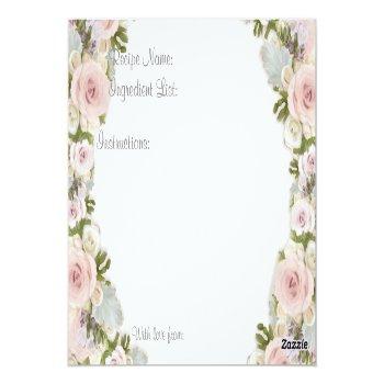 Bridal Shower Tea Party Recipe Rose Pretty Floral Postcard Front View