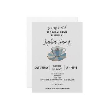 bridal shower teacup registration qr code invitation
