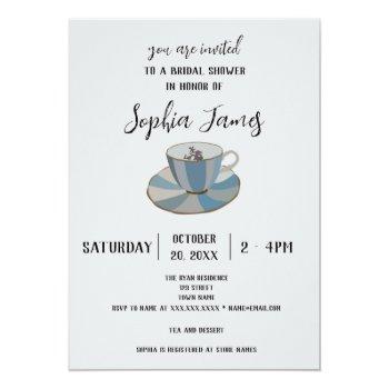 Bridal Shower Teacup Registration Qr Code Invitation Front View