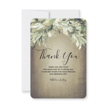 bridal shower thank you small card - greenery
