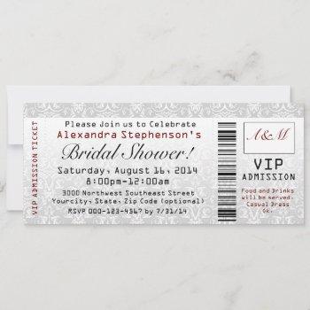 bridal shower ticket invitations