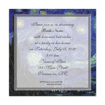 bridal shower,vincent van gogh, starry night invitation