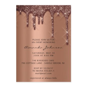 bridal shower wedding birthday brown coopper drips invitation