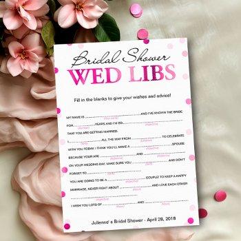 bridal shower wishes and advice magenta game invitation