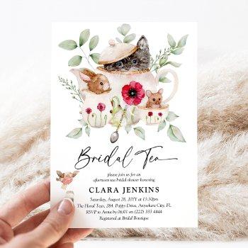 bridal tea party animals & greenery bridal shower invitation
