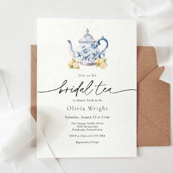 bridal tea party chinoiserie bridal shower invitation