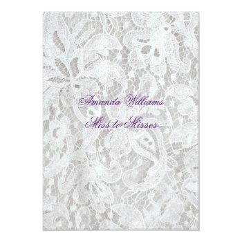 Bride Beautiful Lacy Dress Flowers Bridal Shower Invitation Front View